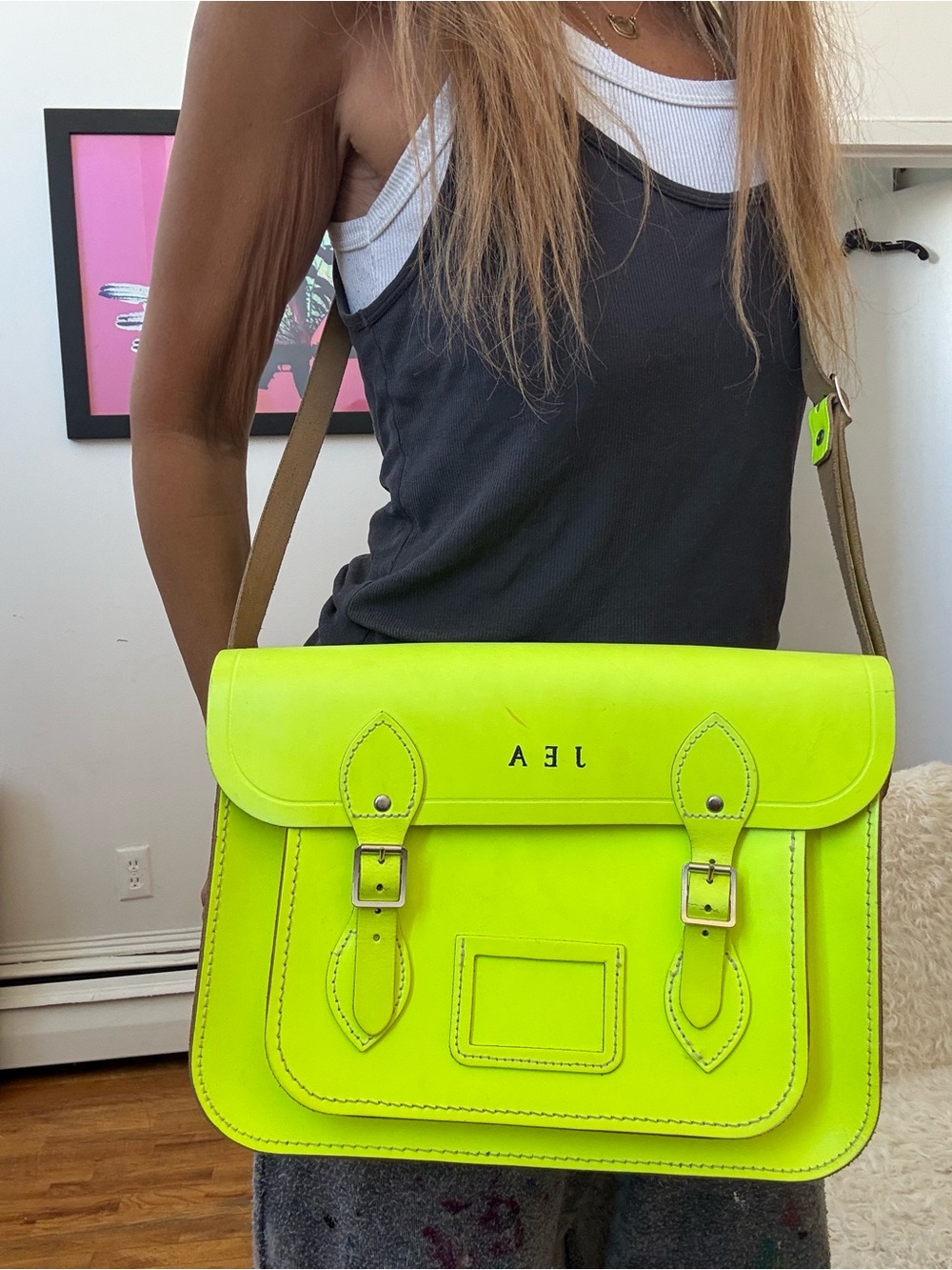 Cambridge Satchel Company Neon Yellow Women's Satchel Bag/ Crossbody